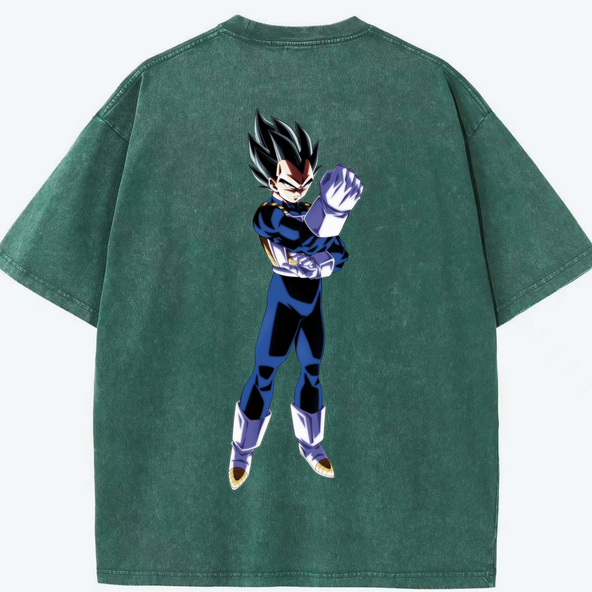 （画像用） ドラゴンボール ベジータ四世（Bejīta Yonsei）DRAGON BALL Vegeta IV 綿100% ヴィンテージ風 半袖Tシャツ（背面プリント）